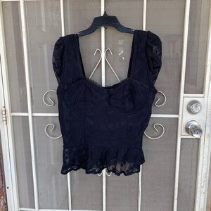 Elegant Black Lace Top